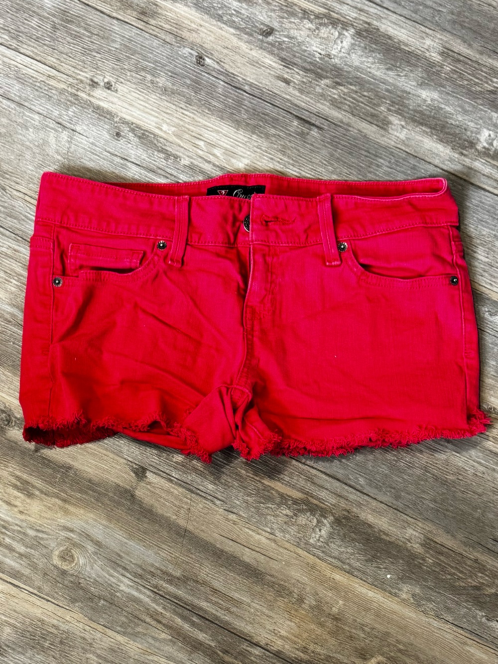 Guess red jean shorts size 29
